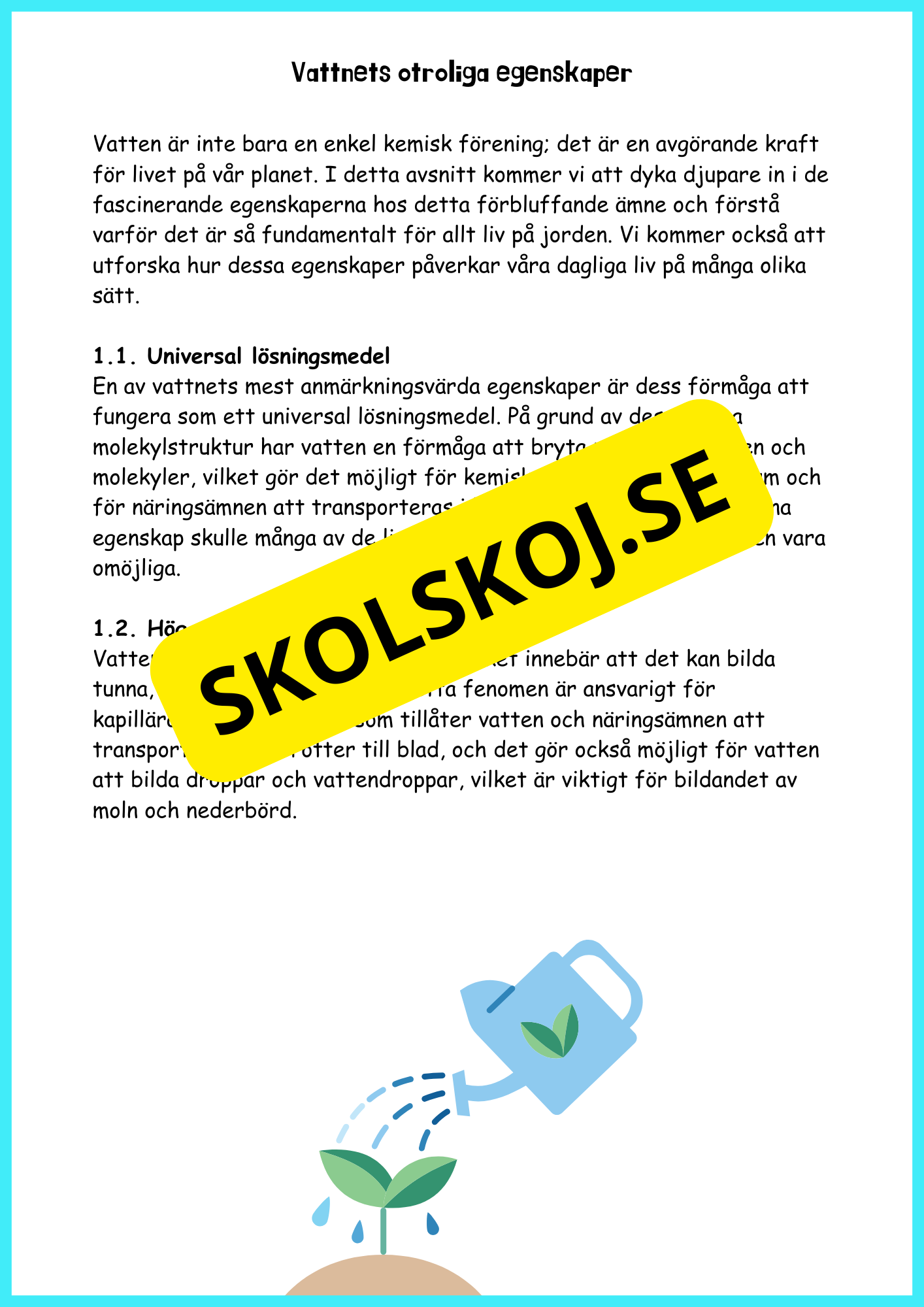Upptäck vattnet - Årskurs 4 - 6