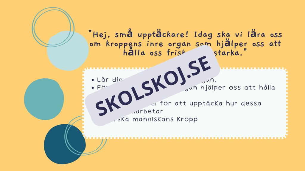 Utforska kroppen - Kroppens organ - Interaktiv lektion och övningar