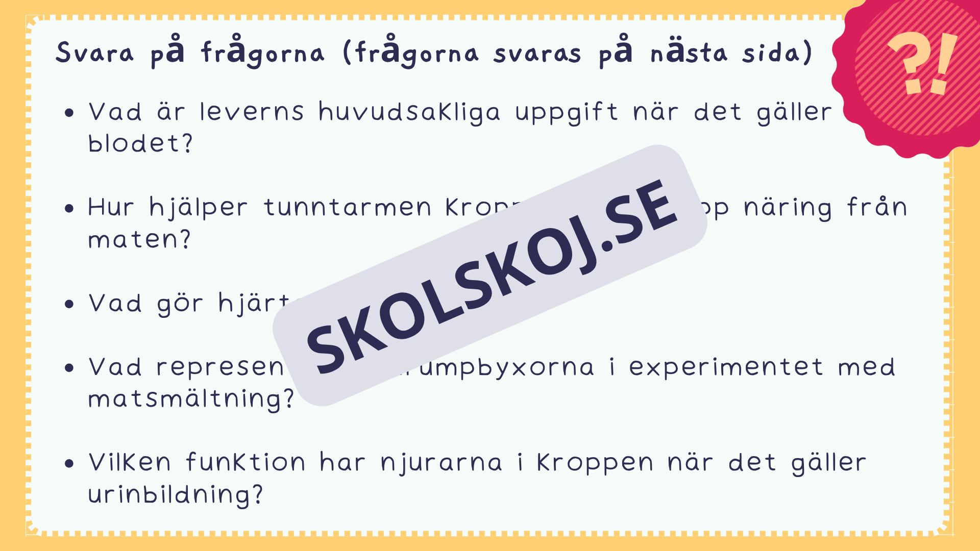Utforska kroppen - Kroppens organ - Interaktiv lektion och övningar
