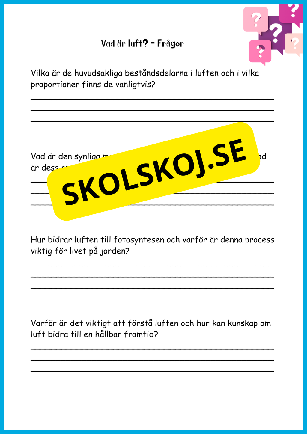 Utforska luften - Årskurs 4 - 6