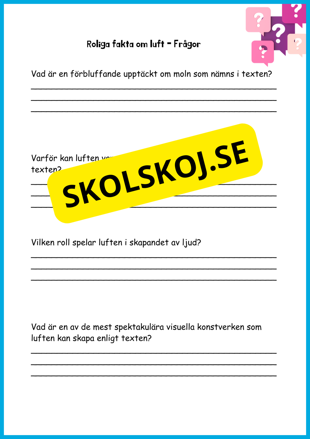 Utforska luften - Årskurs 4 - 6
