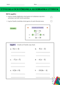 Utveckla och förenkla algebraiska uttryck - Årskurs 7 - 9