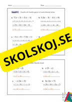 Utveckla och förenkla algebraiska uttryck - Årskurs 7 - 9