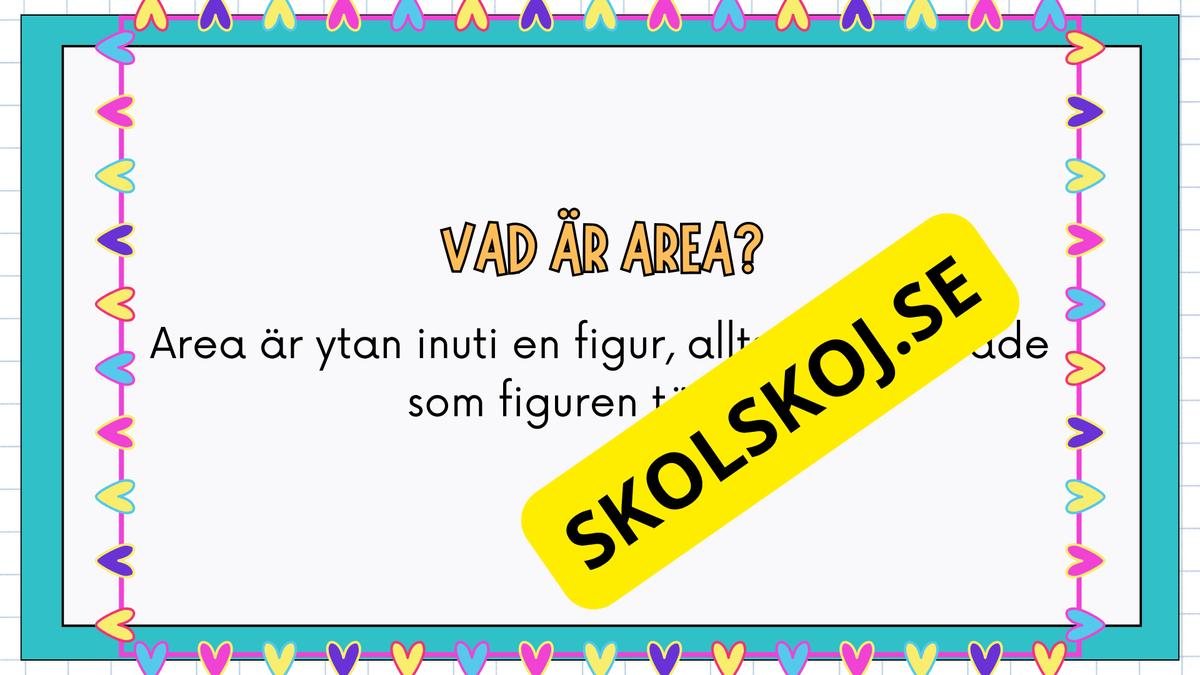 Vad är area? Presentation och stöd för lektionen