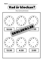 Vad är klockan - Halv, hel - Häfte