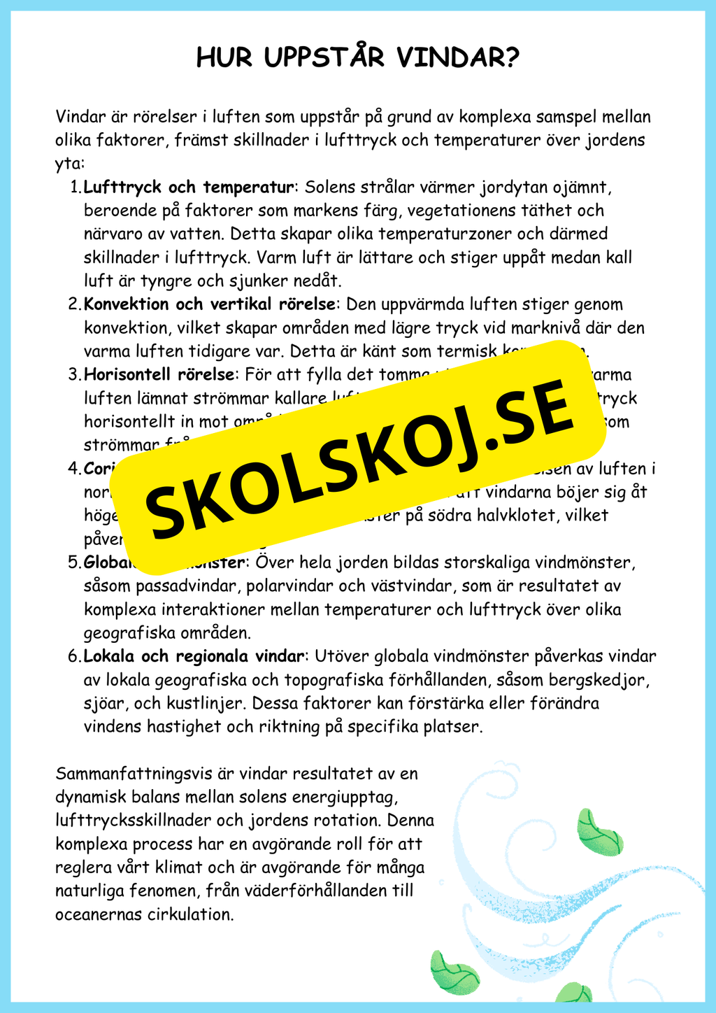 Väder och naturens fenomen