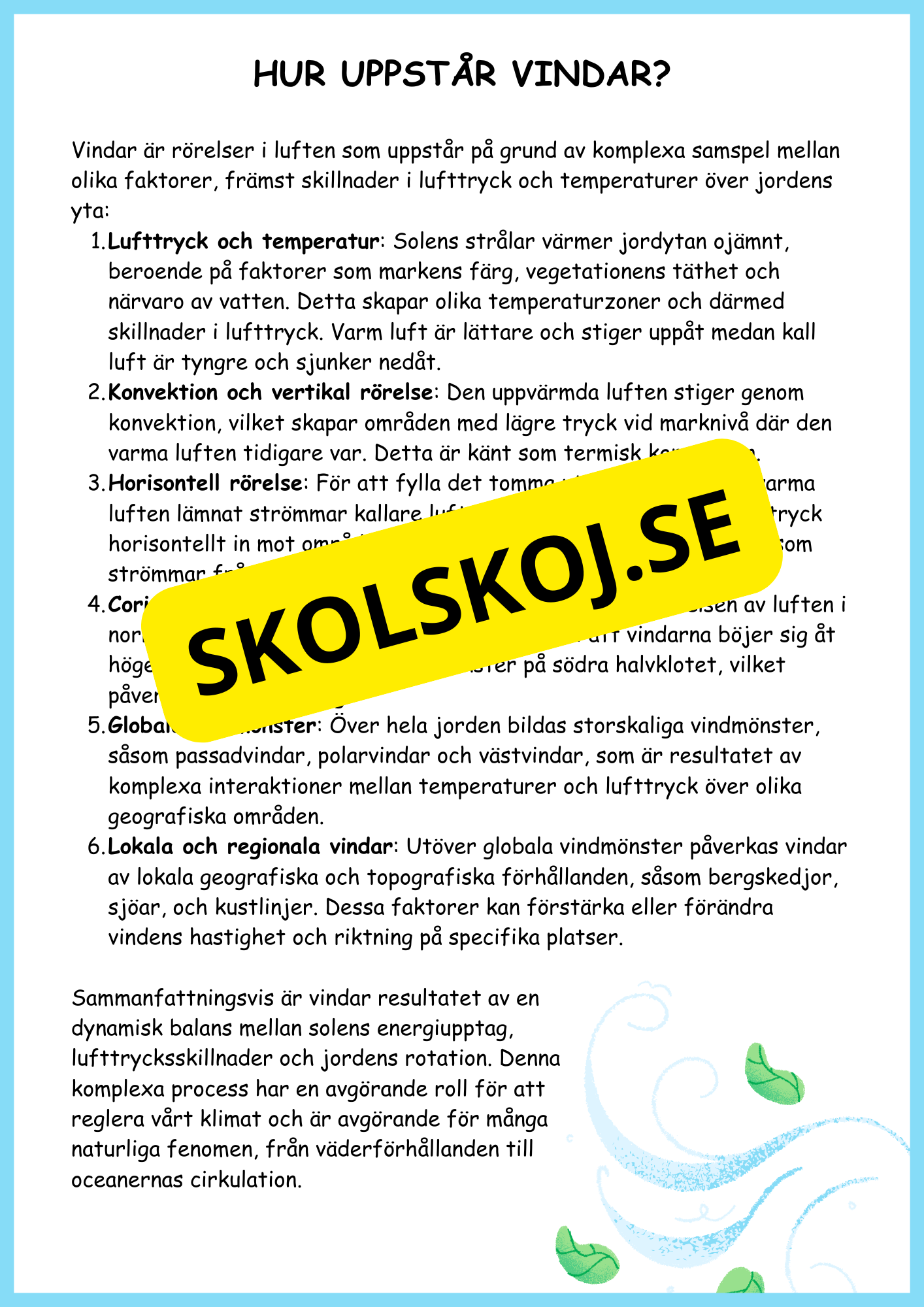 Väder och naturens fenomen