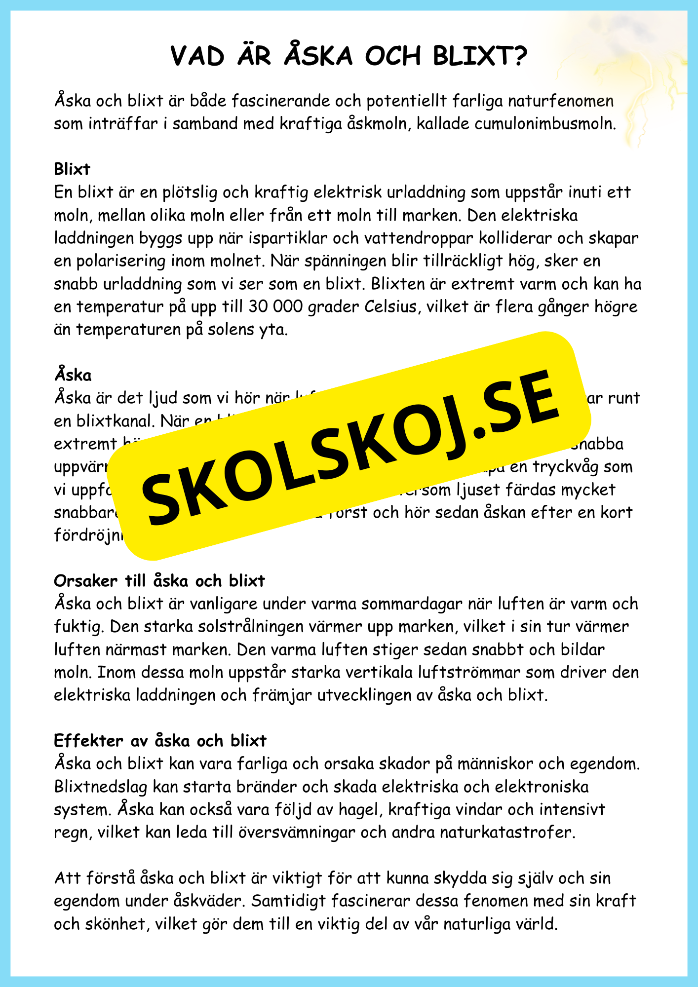 Väder och naturens fenomen