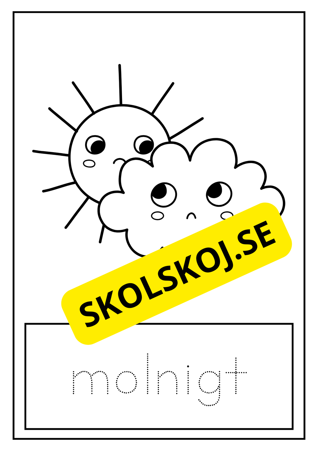 Vädret - Spåra ord - Målarbok