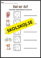 Vad ser du? - Skriv ordet