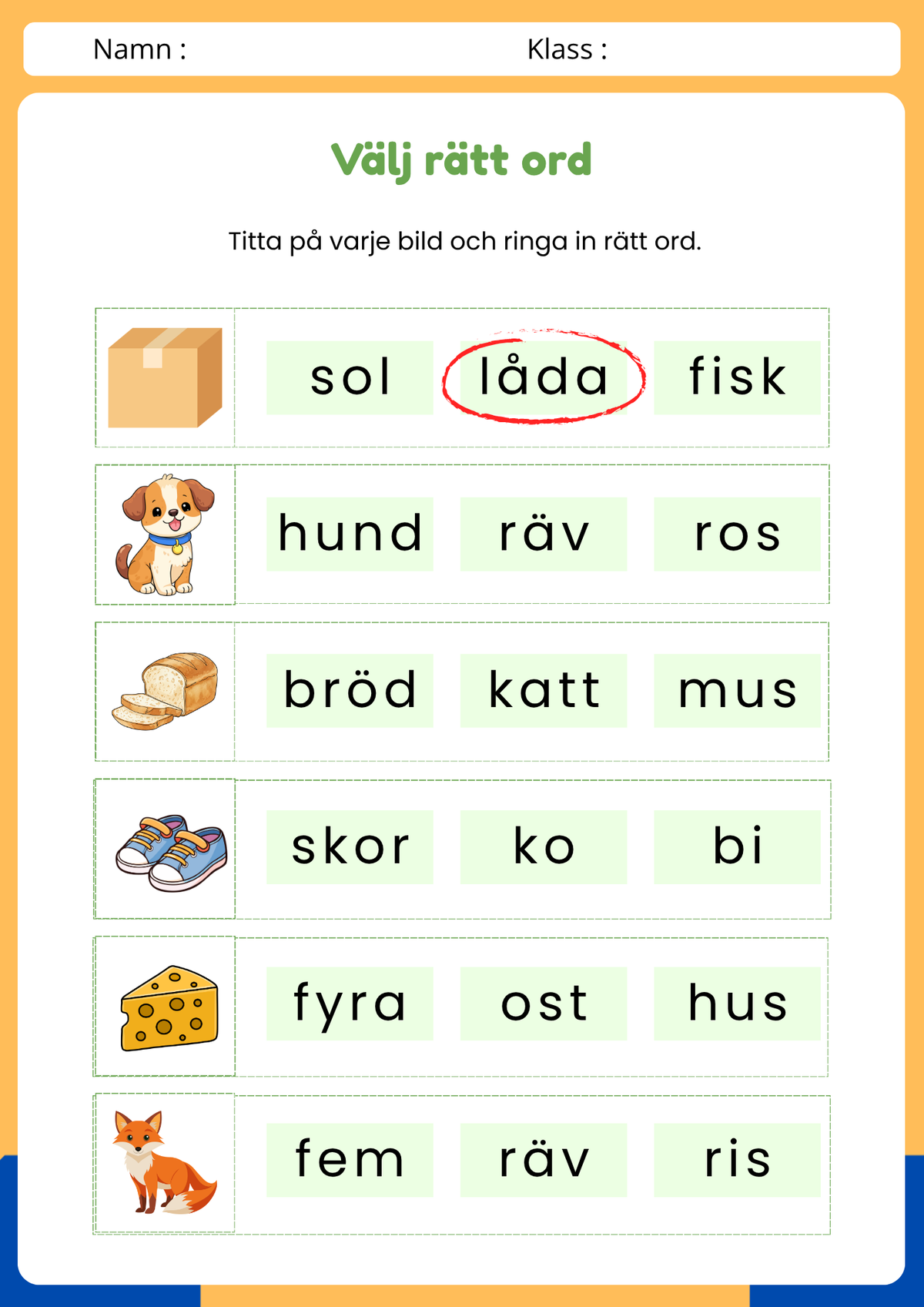 Välj rätt ord