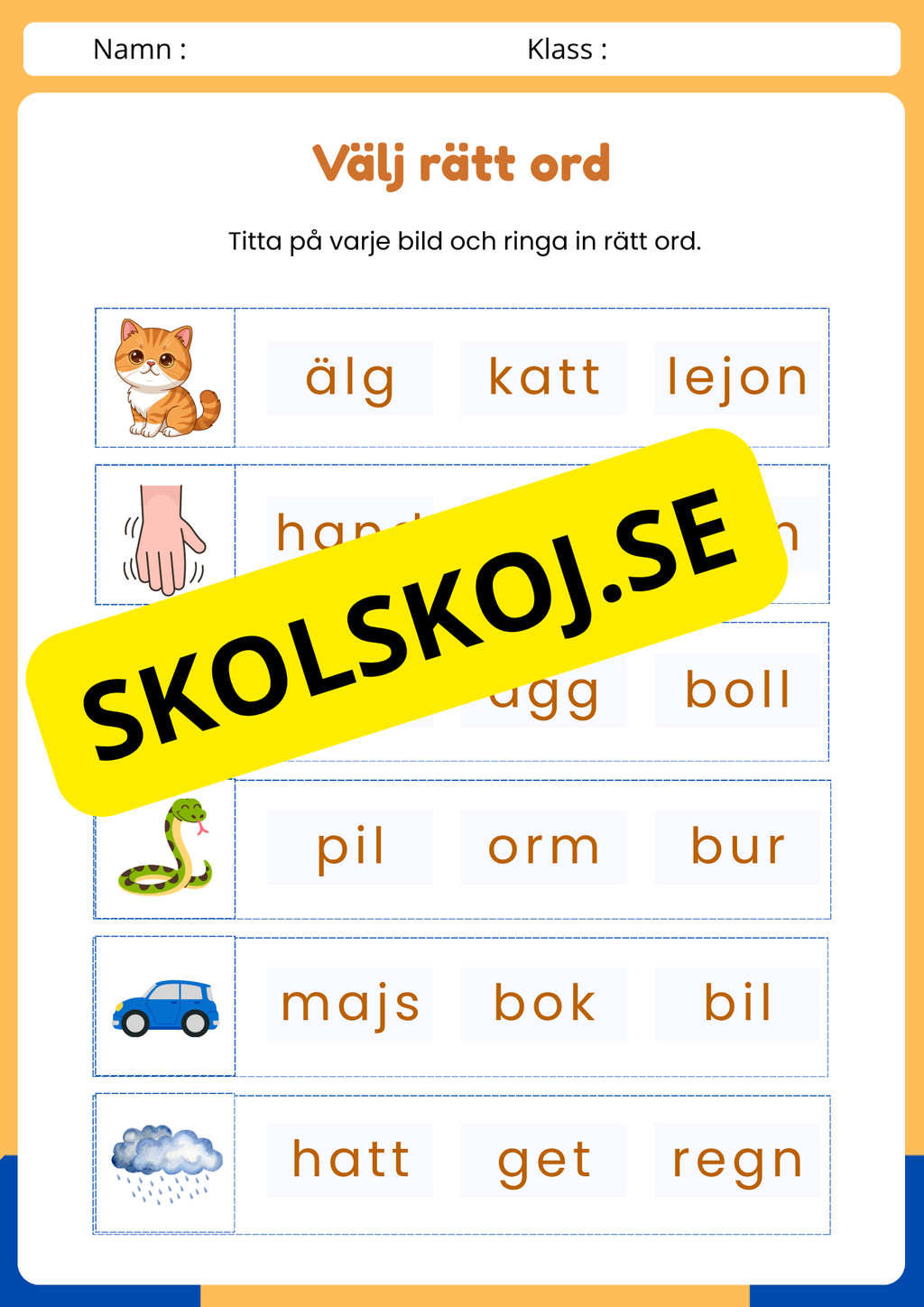 Välj rätt ord