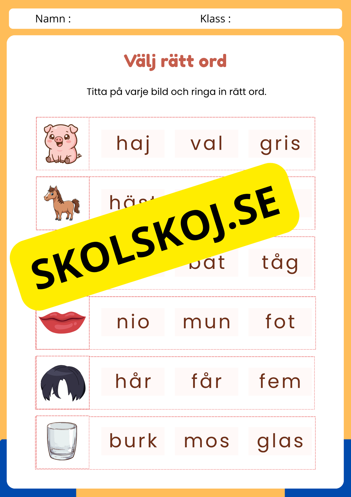 Välj rätt ord