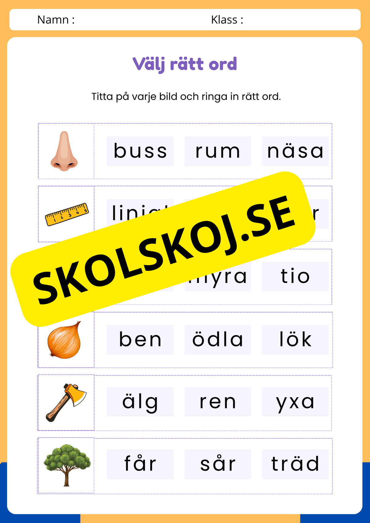 Välj rätt ord