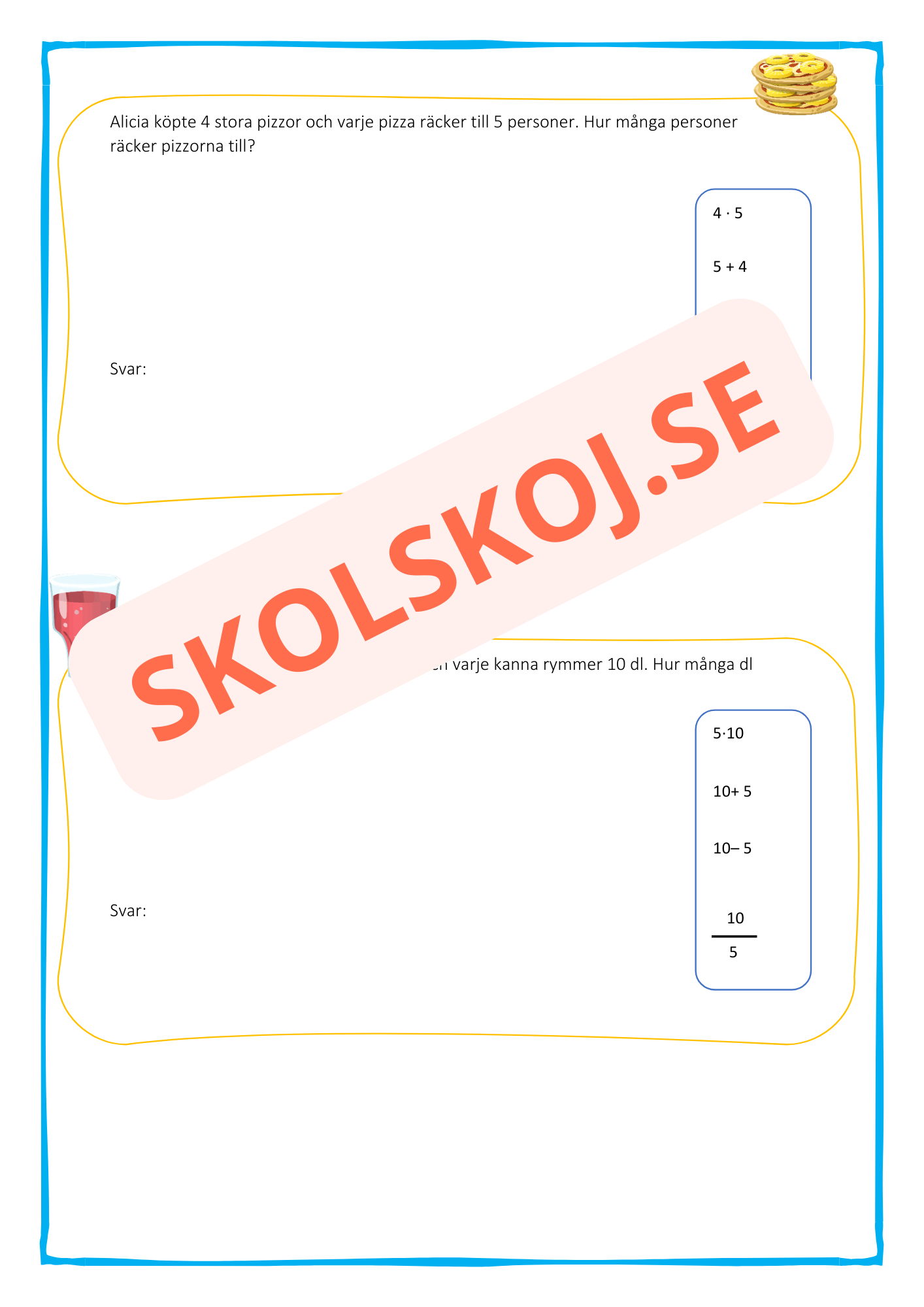 Välj rätt räknesätt - Årskurs 3
