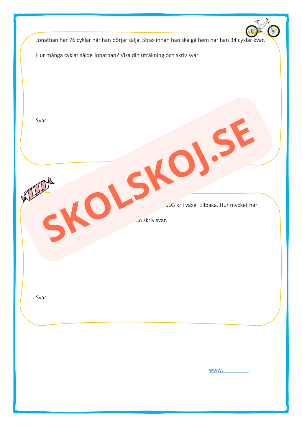 Välj rätt räknesätt - Årskurs 3
