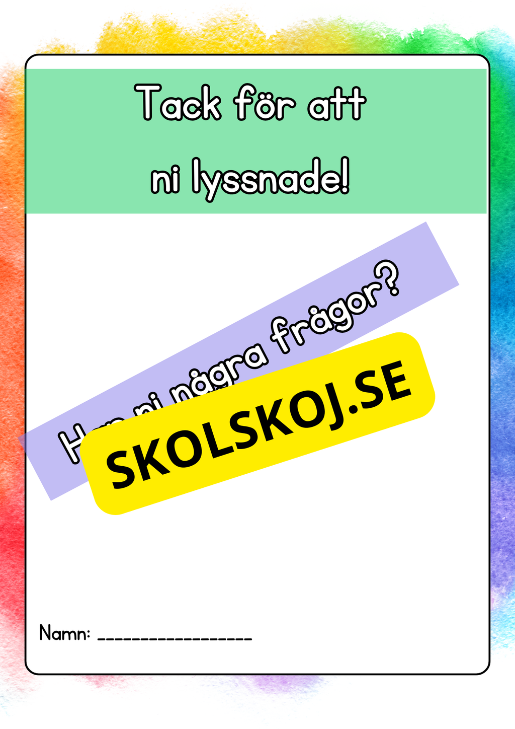 Välkommen till mitt utvecklingssamtal  - Mall