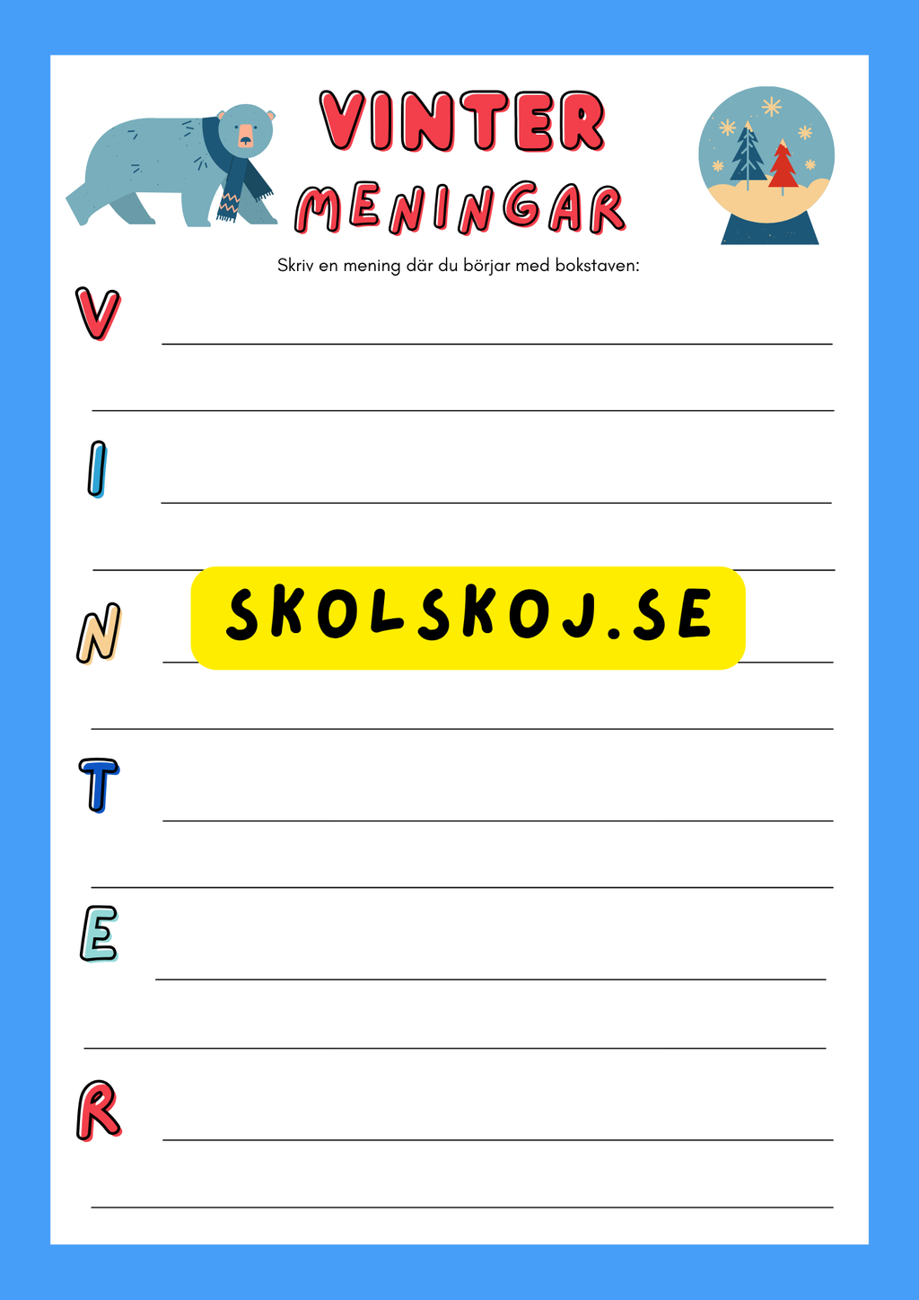 Välkommen vinter - Årskurs 1 - 3