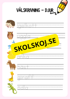 Välskrivning - Djur