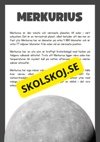 Våra 8 planeter - Läsförståelse - Häfte