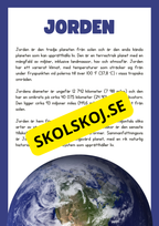 Våra 8 planeter - Läsförståelse - Häfte