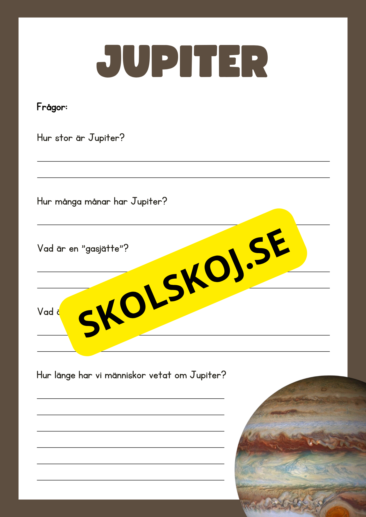 Våra 8 planeter - Läsförståelse - Häfte