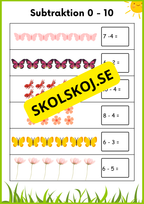 Vårmatte - Subtraktion 0 - 10