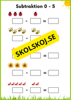 Vårmatte - Subtraktion 0 - 10