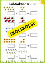 Vårmatte - Subtraktion 0 - 10
