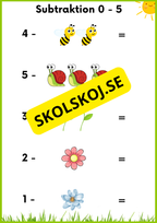 Vårmatte - Subtraktion 0 - 10
