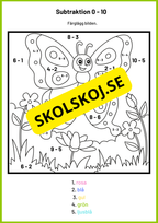 Vårmatte - Subtraktion 0 - 10