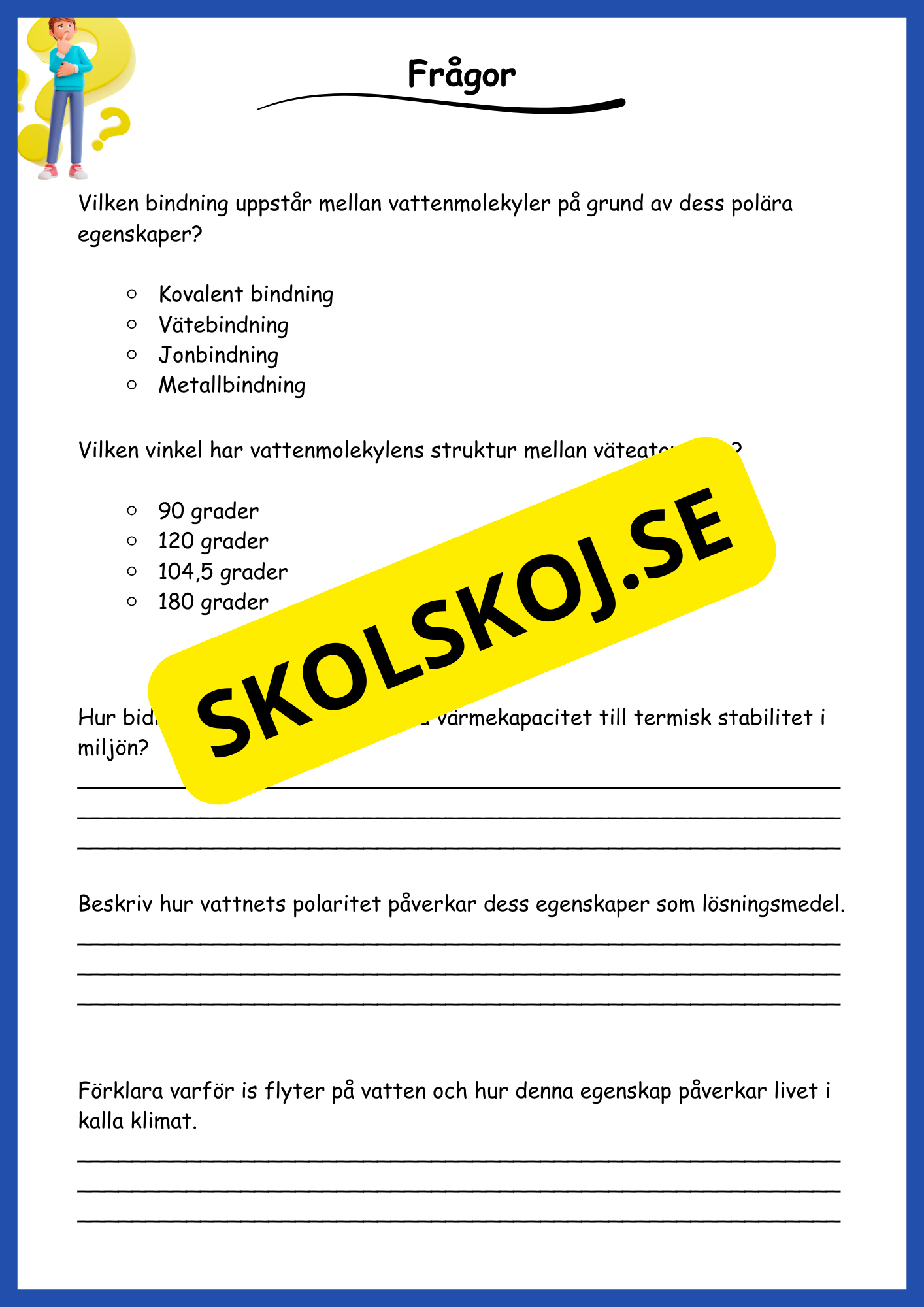 Vattnets egenskaper och kretslopp
