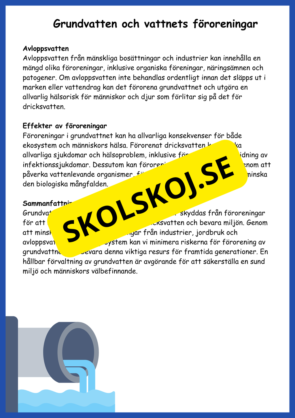 Vattnets egenskaper och kretslopp