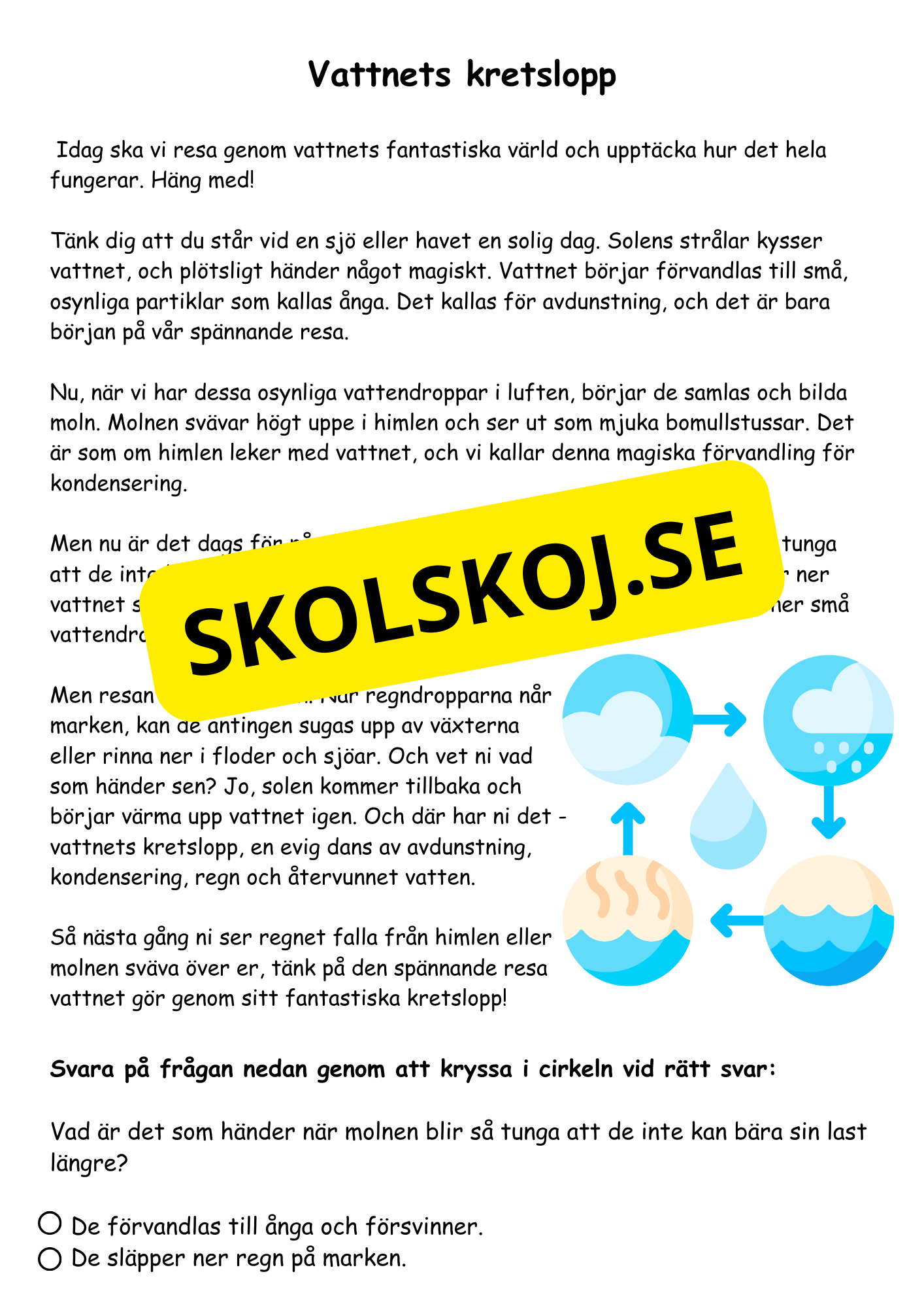 Vattnets kretslopp - Häfte