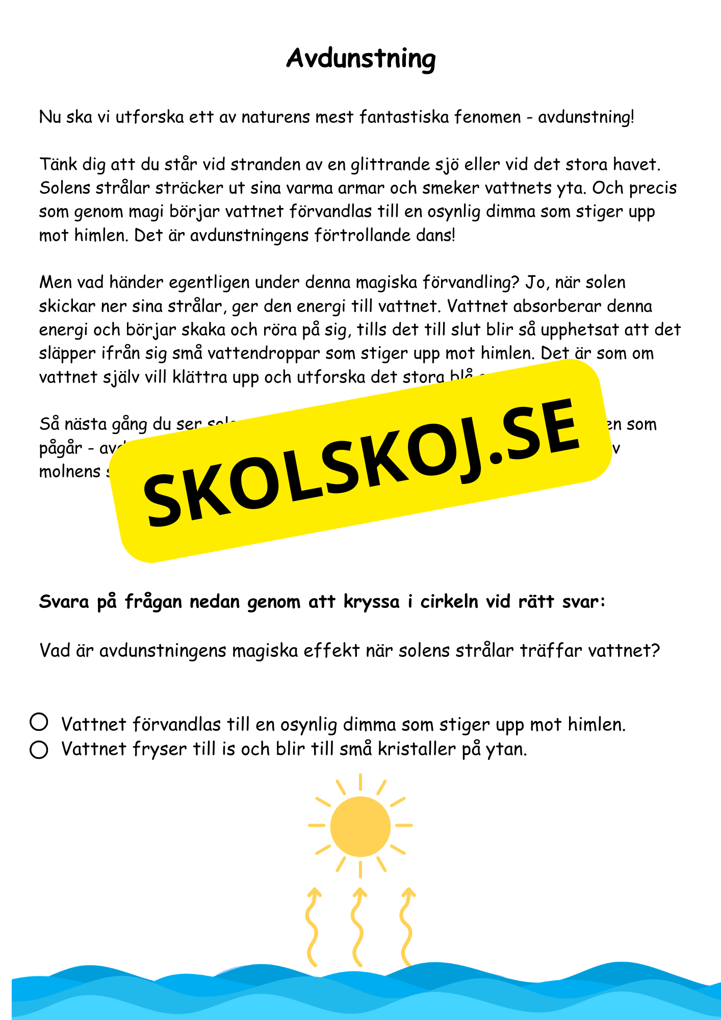 Vattnets kretslopp - Häfte