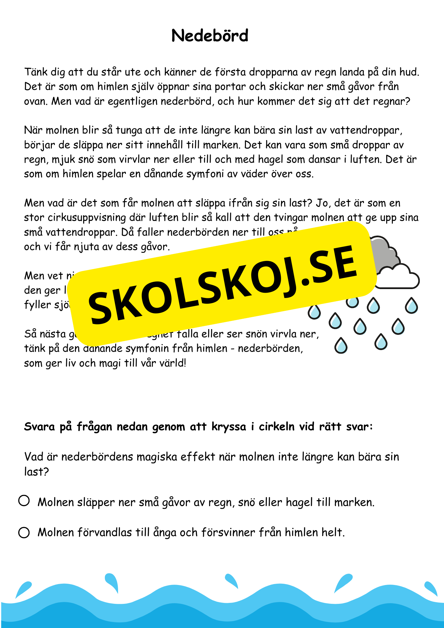 Vattnets kretslopp - Häfte