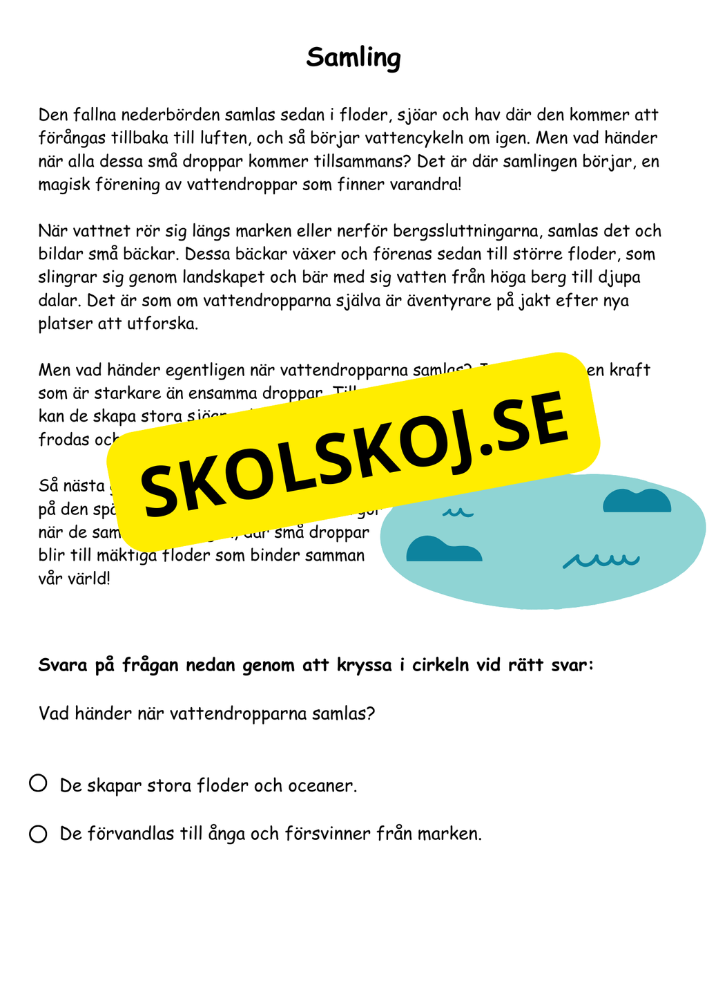Vattnets kretslopp - Häfte