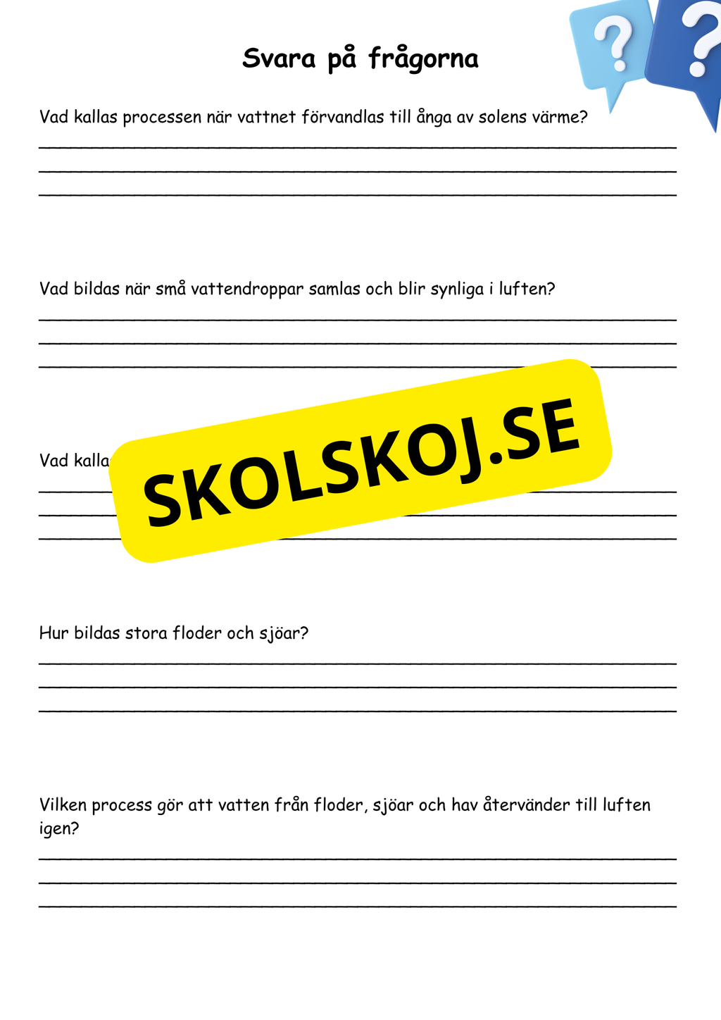Vattnets kretslopp - Häfte