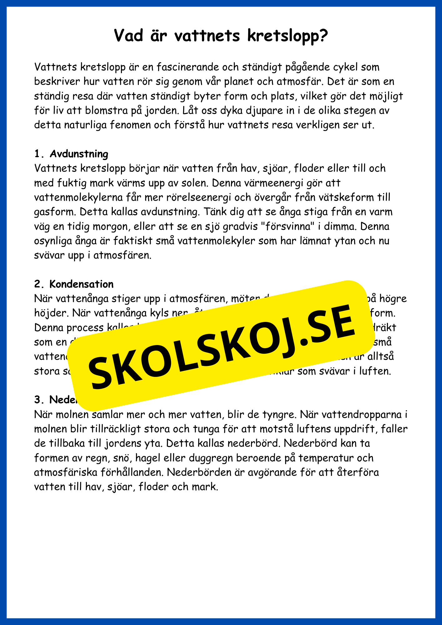 Vattnets kretslopp