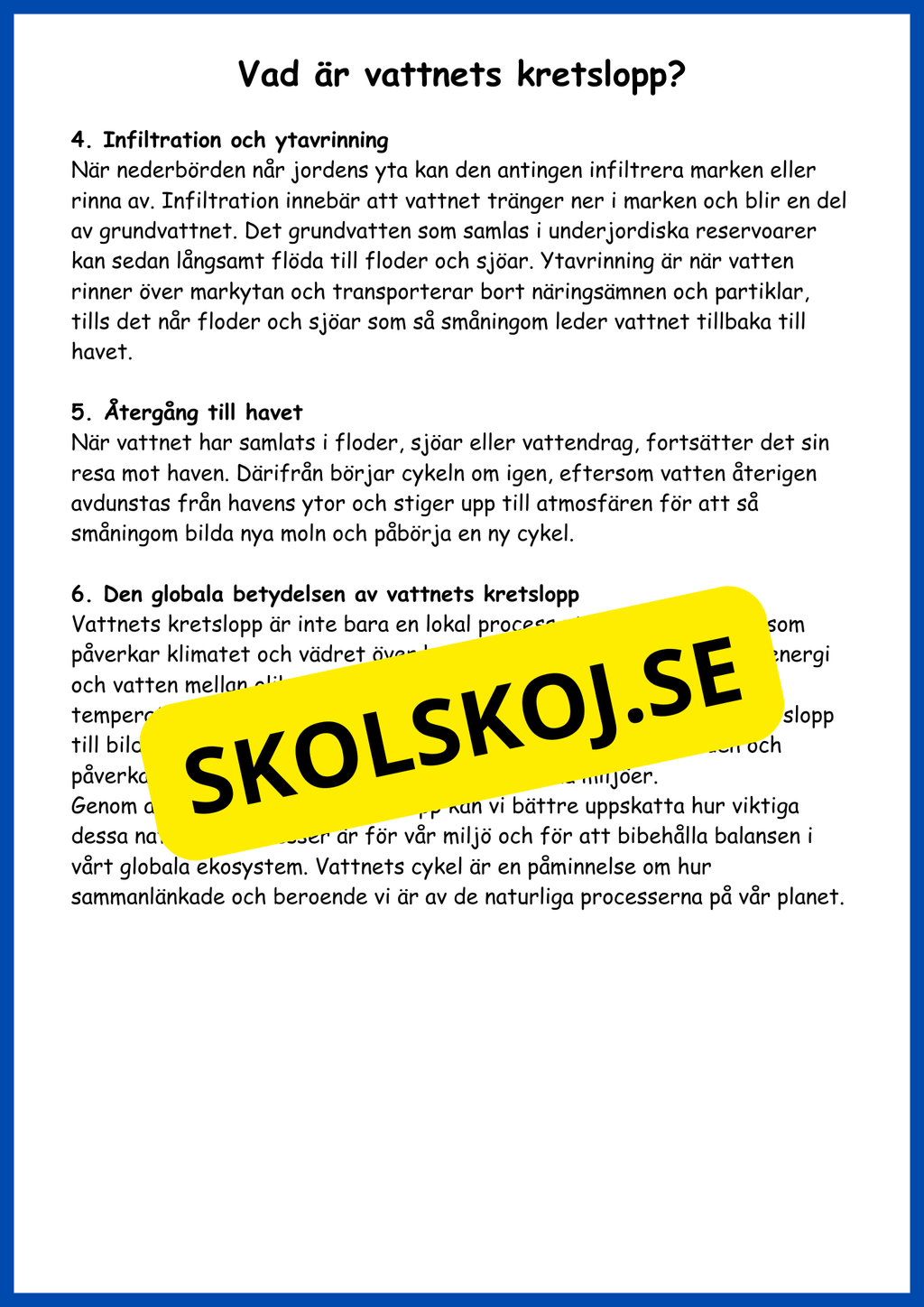 Vattnets kretslopp