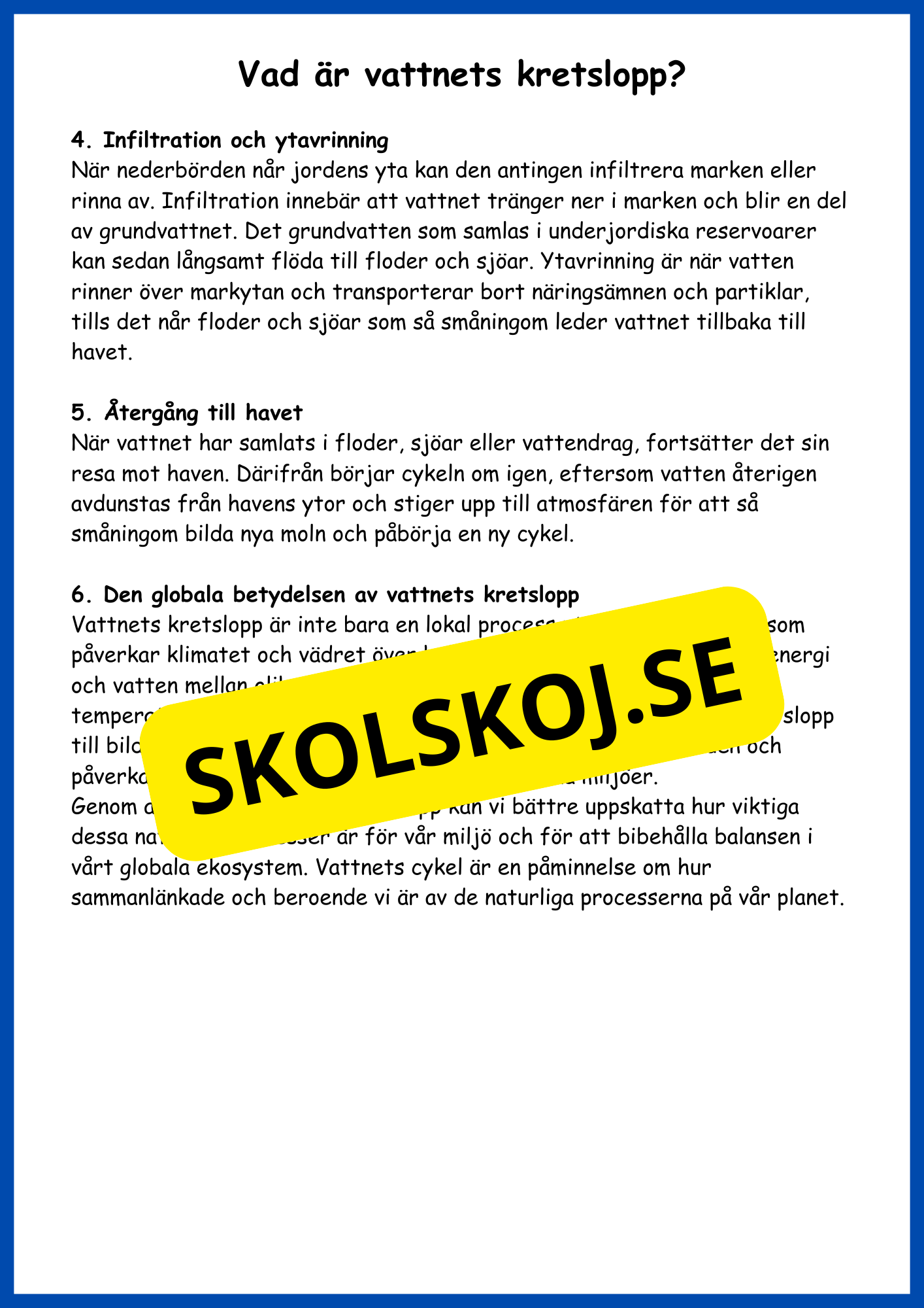 Vattnets kretslopp
