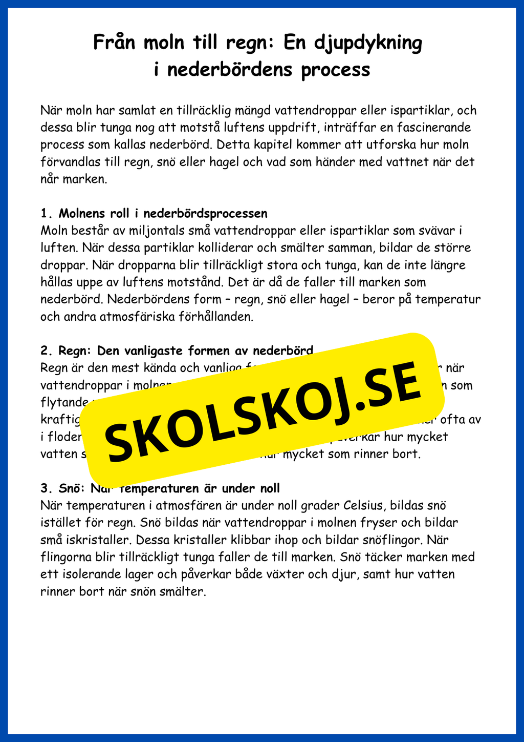 Vattnets kretslopp