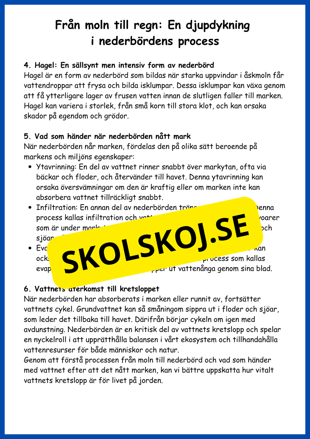 Vattnets kretslopp