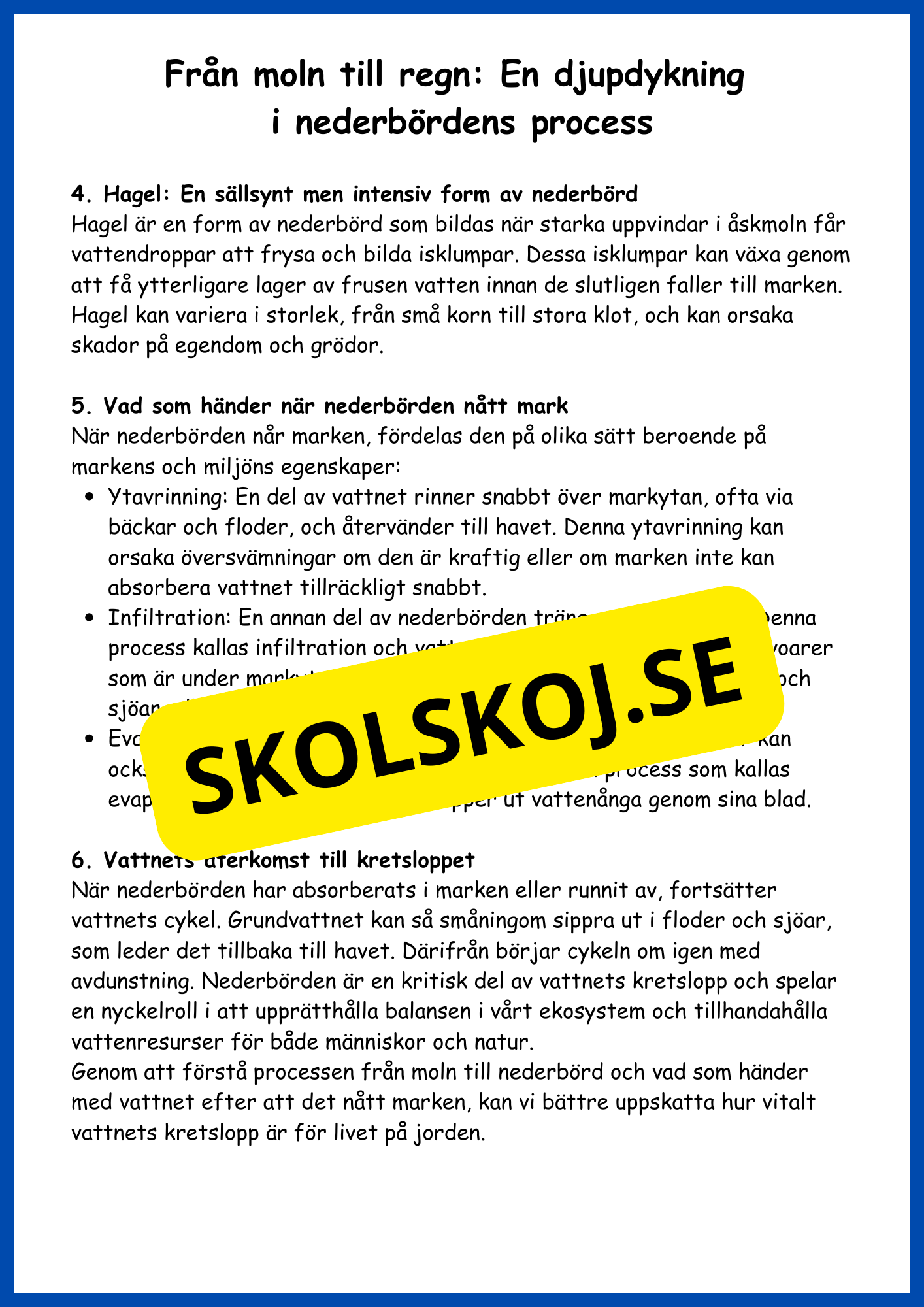 Vattnets kretslopp