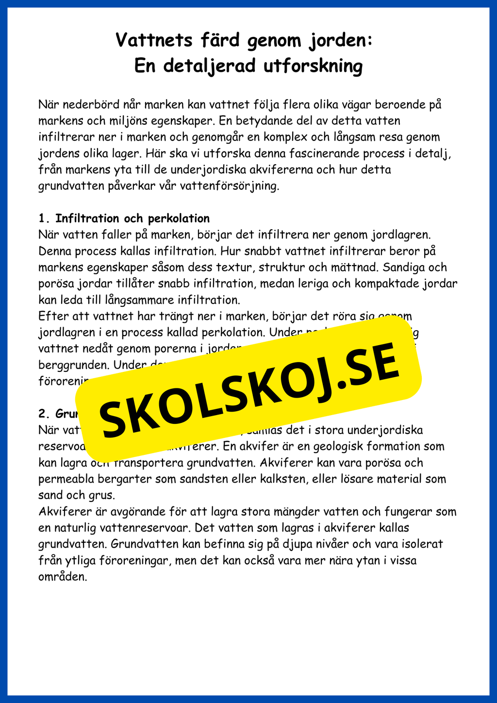 Vattnets kretslopp