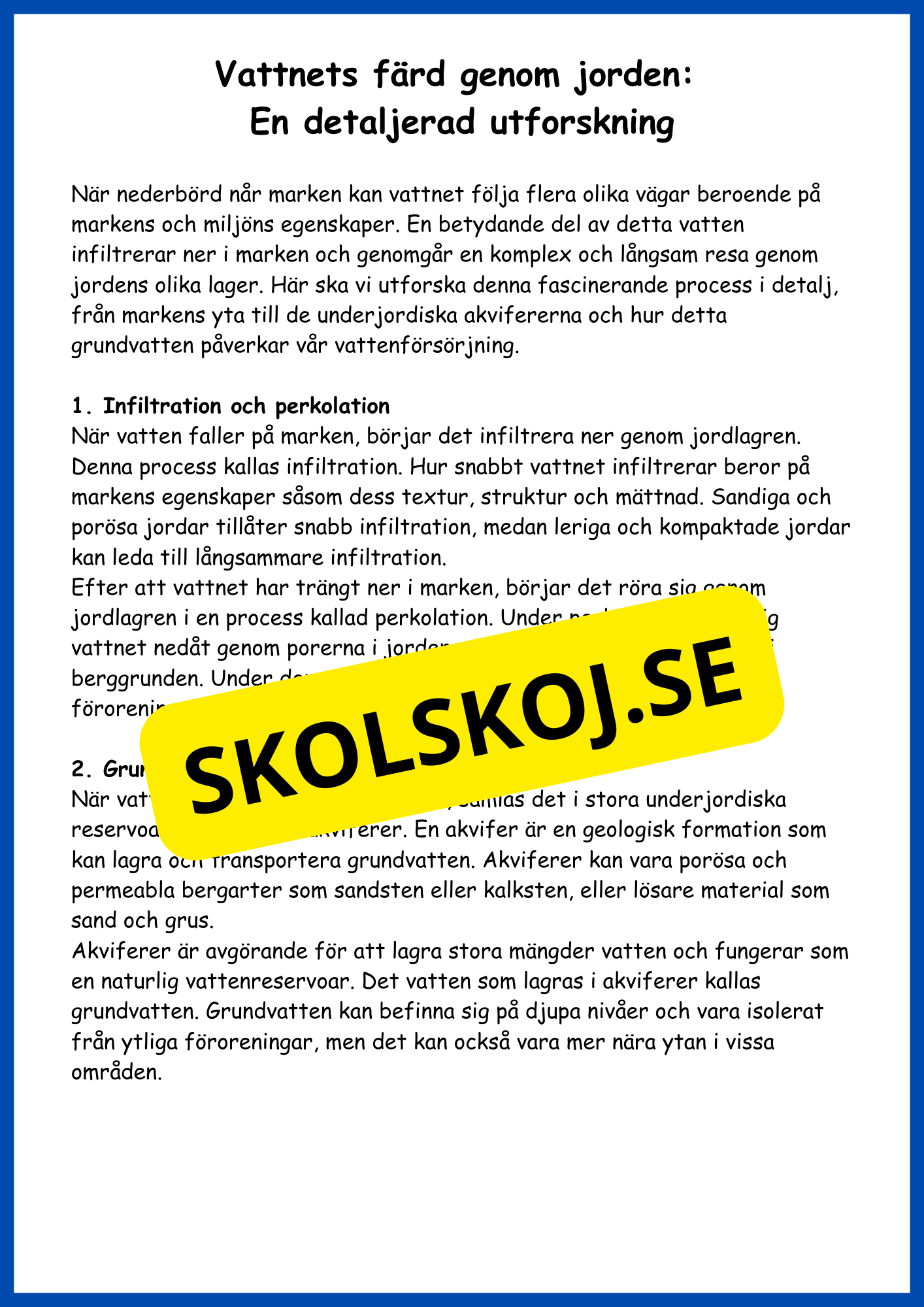 Vattnets kretslopp