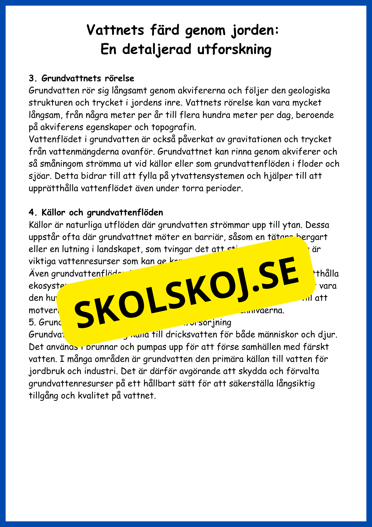Vattnets kretslopp