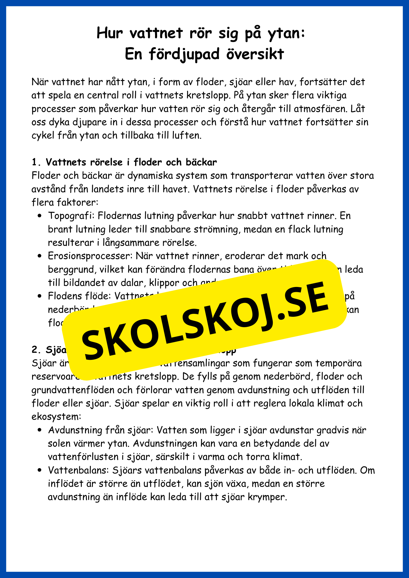 Vattnets kretslopp