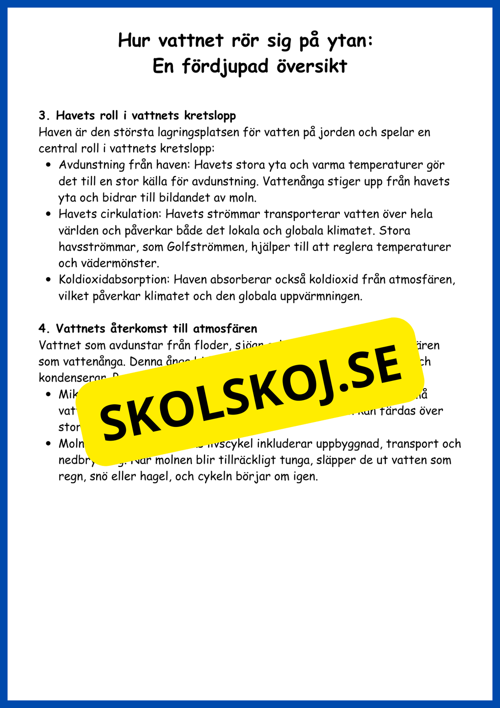 Vattnets kretslopp