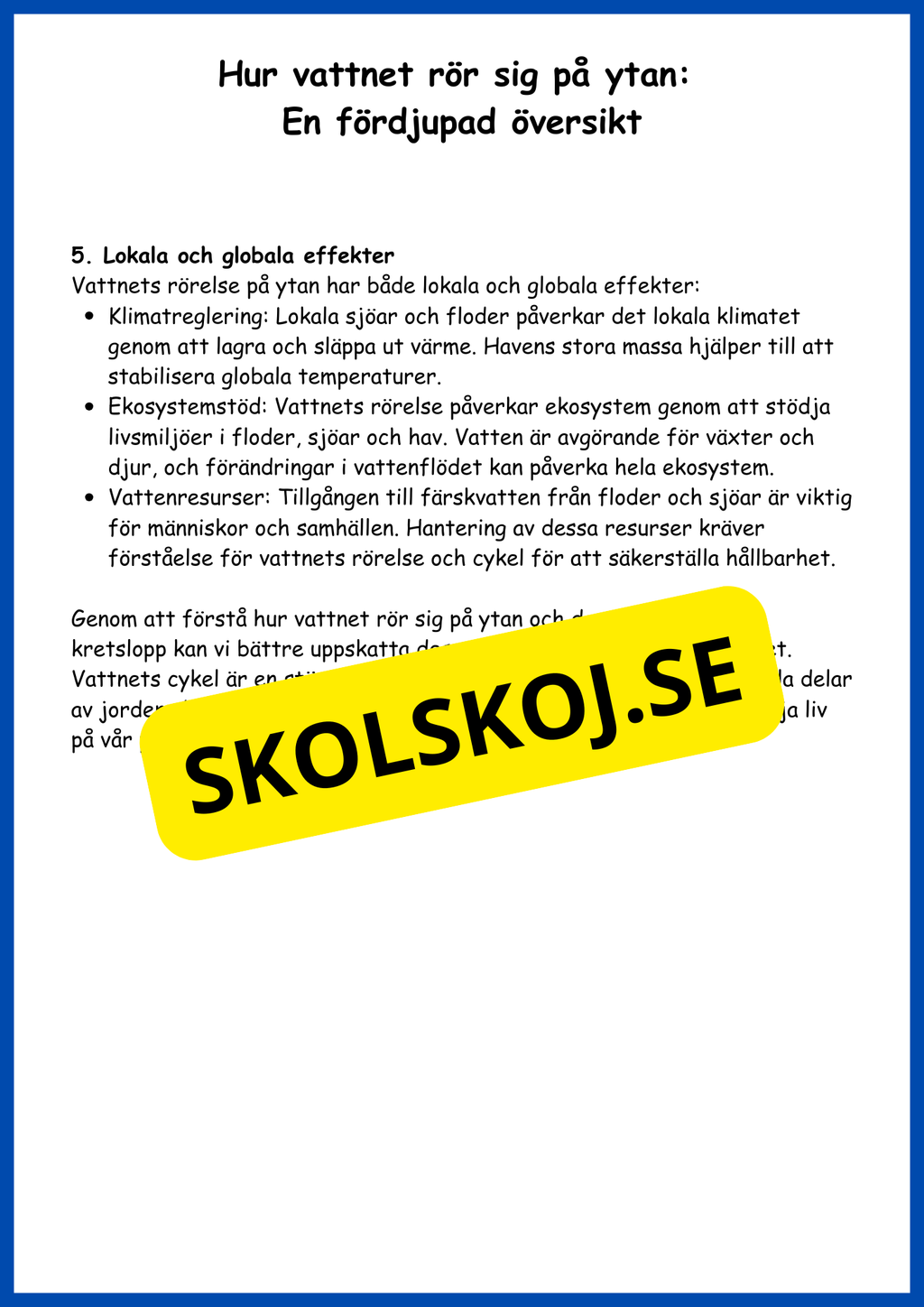 Vattnets kretslopp